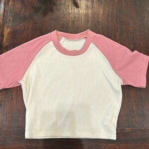 Pink and white baby tee